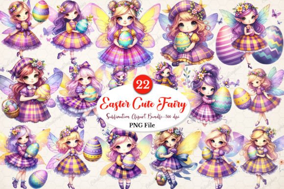Download Watercolor Cute Fairy Easter Clipart - Fairy easter Collection