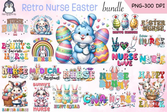 Download Retro Nurse Easter Sublimation Bundle - Easter sublimation Collection