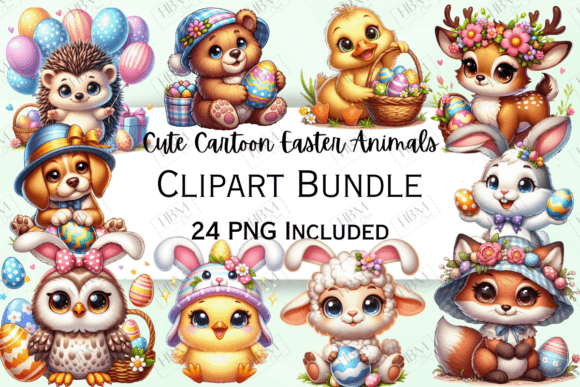 Download Cute Cartoon Easter Animals Clipart - Cartoon easter animals Collection
