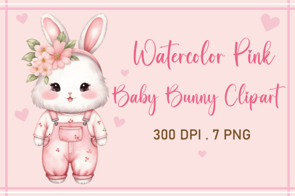 Download Cute Watercolor Bunny Clipart Bundle - Watercolor bunny clipart Collection