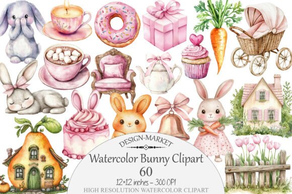 Download Watercolor Bunny Clipart - Watercolor bunny clipart Collection