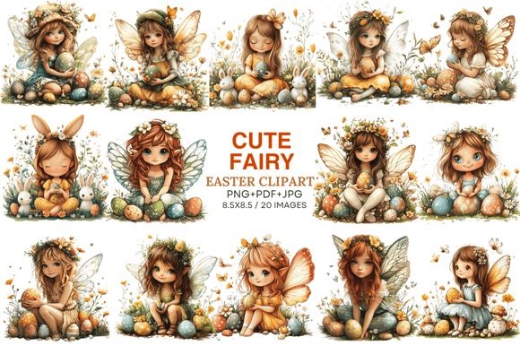 Download Cute Fairy Easter Clipart - Fairy easter Collection